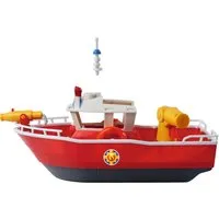 Simba 109252580 - Feuerwehrmann Sam Feuerwehrboot Titan, 32cm, 2-in-1 Spielzeug für Wasser und Land
