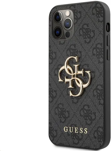 Guess GUHCP12M4GMGGR Hülle für iPhone 12/12 Pro - Standard Handyhülle mit edler Saffiano-Textur und großem Logo, bietet optimalen Schutz vor Stößen und Kratzern, perfekt passend für Ihr iPhone 12/12 Pro.
