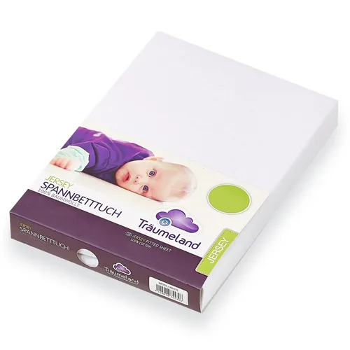 Träumeland Spannbetttuch Jersey 75 x 100 cm weiß TOP