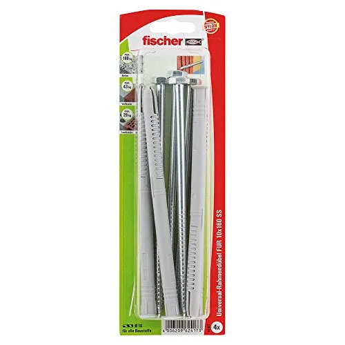 Fischer Universal-Rahmendübel FUR 10 x 160 SS K SB-K, 4 x Sicherheitsschraube 7 x 165 SW13, 062417