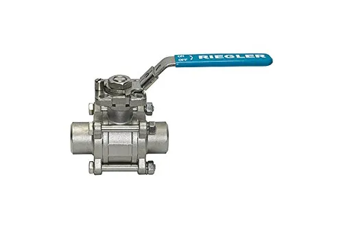 Edelstahlkugelhahn 3-teilig für Rohr-Außen-ø 21,3mm - Druckluftzubehör: Hochwertiger Edelstahlkugelhahn mit voller Durchgangsfunktion, ideal für hohe Betriebstemperaturen von -20°C bis 150°C und einem max. Druck von 63 bar.