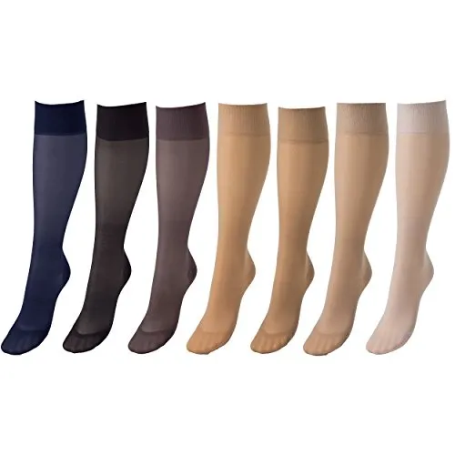 COMPRESSANA Calypso 70 den Feinstrick Stützstrümpfe - weich, luftig und transparent (appearance 20 den) - mittlere Stützwirkung mit ca. 12-14 mmHg Kompression (Stütz-Klasse 2) – Kniestrümpfe mit Softbündchen - Größe V - Farbe schwarz - 1 Paar