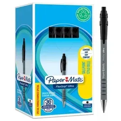 Paper Mate Flexgrip Ultra-Druckkugelschreiber | 36 Stück schwarz - Utensilien zum Schreiben und Zeichnen, bietet außergewöhnlichen Komfort durch gummierten Schaft und geriffelten Griff für längeres Schreiben.