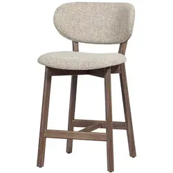 Barhocker Udar - Melange-Stoff Natur, Gestell Braun - Eleganter Barhocker für stilvolle Momente. Mit robustem Gestell und hochwertigem Melange-Stoff kombiniert er Komfort und Design, ideal für Ihre Bar oder Küchentheke.