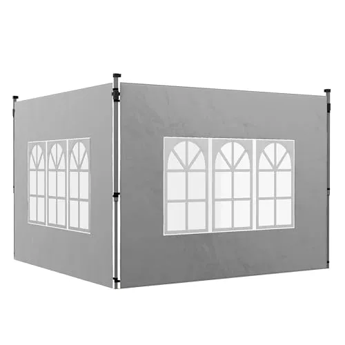Outsunny 2er-Set Seitenwände für Pavillon 3x3/3x4 m, wasserdicht - Praktisches Set aus zwei Seitenwänden für Pavillons, ideal als Wind- und Sichtschutz. Robuste Oxford-Stoffqualität sorgt für Langlebigkeit und einfache Montage ermöglicht schnellen Einsatz im Freien.
