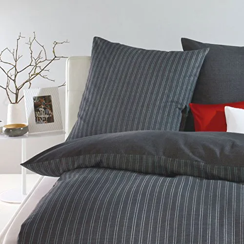 G Bettwarenshop Biber Bettwäsche Eternity Combo Zinn 240x220 cm - Bettwäsche-Sets aus kuscheligem Biberstoff, ideal für kalte Winternächte. Temperaturausgleichend und hautsympathisch, mit hochwertiger Verarbeitung und praktischem Qualitätsreißverschluss.