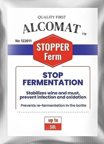 Alcomat Stopper Ferm 10g - Kaliumsorbat für Wein und Most - Verhindert Nachgärung, Schützt vor Infektionen und Oxidation