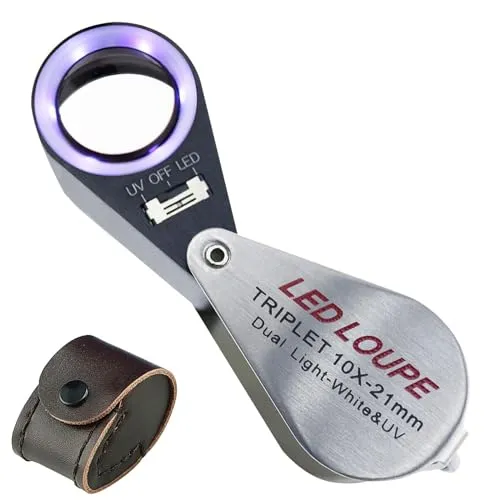 21mm Juwelier Lupe mit LED und UV Licht