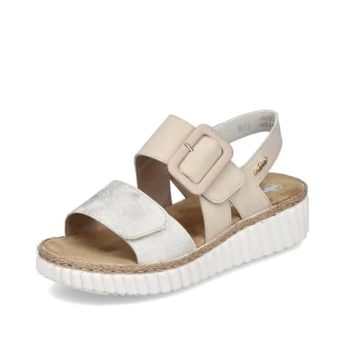 Rieker Damen Klassische Sandalen 69260, Beige, 36 EU in beige von Rieker