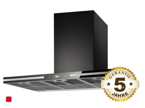 Küppersbusch DW 9500.0 S K-Series 5 Wandhaube 90 cm Schwarz - Dunstabzugshaube mit 764 m³/h Luftleistung und Nachlaufautomatik, ideal für effiziente Luftreinigung in großen Küchen.