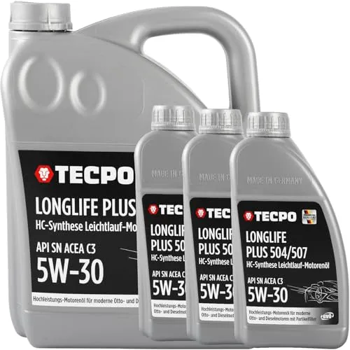 TECPO Motoröl 8 Liter 5W-30 LONGLIFE Plus HC Synthese ACEA C3 API SN / 504/507 / 229.31 229.51 / LL-04 C30