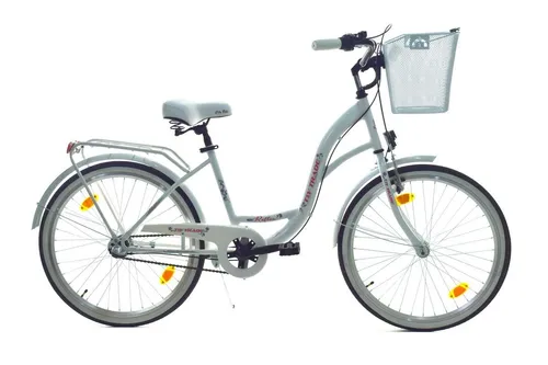 T&Y Trade Cityrad 24 Zoll für Mädchen – 3 Gang Shimano - Fahrrad für Kinder ab 8 Jahren mit 3-Gang Nabenschaltung, Rücktrittbremse und LED-Beleuchtung. Ideal für Alltag und Ausflüge, ausgestattet mit Gepäckträger und Korb.