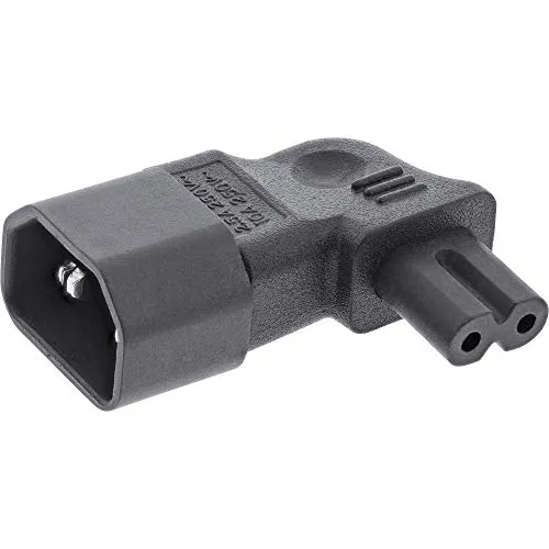 InLine® Netzadapter IEC 60320 C14 / C7, Links/rechts gewinkelt, 3pol. Kaltgeräte zu 2pol.