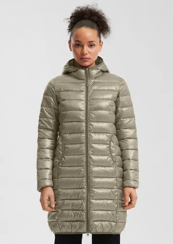 QS Leicht wattierter Steppmantel mit Kapuze - Leichter Steppmantel für Outdoor-Aktivitäten, mit fixierter Kapuze und praktischen Taschen. Ideal für kühlere Tage, bietet Komfort und stilvolles Design.