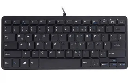 R-Go Compact - USB Tastatur QWERTZ Deutsch, ergonomisch und platzsparend für komfortables Arbeiten
