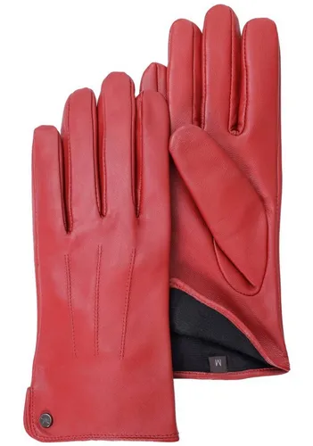 Damen Lederhandschuhe PEARLWOOD, Gr. 7,5, rot