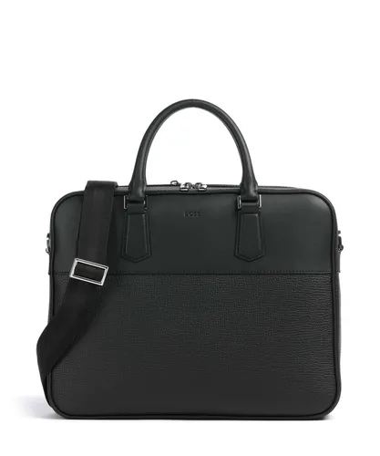 BOSS Crosstown Aktentasche für Herren – schwarz 50552467-001 - Elegante Aktentasche aus genarbtem Rindsleder, ideal für den täglichen Business-Einsatz. Mit praktischen Fächern für Laptop und Dokumente.
