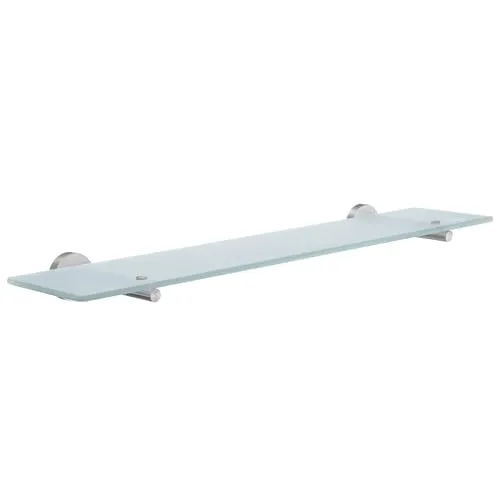 Smedbo Home Glas verchromt matt Badezimmer Regal mit Klammern, Silber/weiß