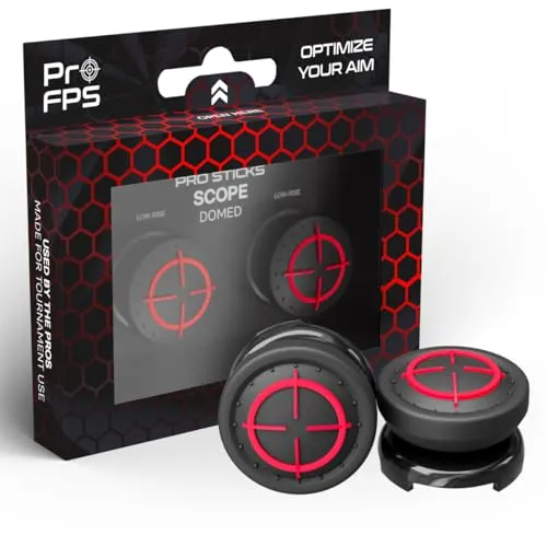 ProFPS Thumbsticks Aufsätze: PS5 Zubehör & PS4 Zubehör - Controller Sticks für Aimbot Genauigkeit - Optimales PlayStation Zubehör & PS5 Accessories für Esports (Scope - Domed Set)