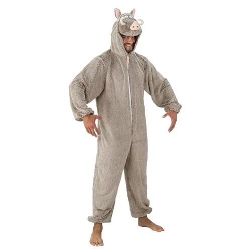 Chaks Kostüm Wildschwein - Asterix und Obelix Onesie mit Kapuze - Kostüm für Karneval und Comic Con, flauschiger Overall mit Reißverschluss für einfachen Einstieg und viel Bewegungsfreiheit, ideal für aufregende Abenteuer.