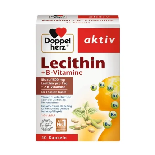 Doppelherz Aktiv Lecithin + B-Vitamine Kapseln für das psychische Wohlbefinden 40 KAP