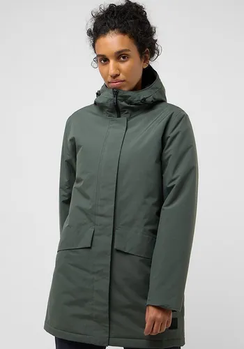 Jack Wolfskin Damen Tempelhof W Coat - Slate Green, M EU - Funktionsjacke für Damen, atmungsaktiv, wasserdicht und winddicht, aus warmem recyceltem Material für optimalen Komfort im Winter.