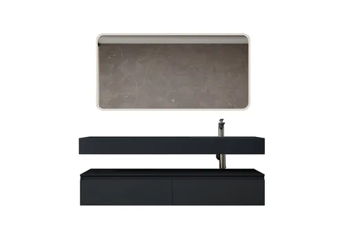 Mai & Mai Badmöbel-Set mit Soft-Close Schubladen - Badmöbel-Set mit hochwertigem Mineralguss-Waschbecken und 150cm Unterschrank. Zeitloses Design, 100% wasserdicht und einfach zu montieren – ideal für ein ordentliches Badezimmer.