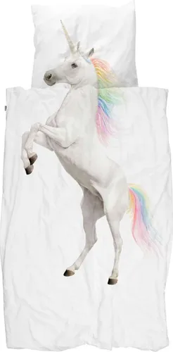 Snurk Baumwollbettwäsche Unicorn 135 x 200 cm - Bettwäsche für Kinder mit bezauberndem Einhorn-Motiv, aus 100% atmungsaktiver Baumwolle, ideal für süße Träume und kuschelige Nächte.