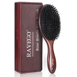 RAVEGO Haarbürste Wildschweinborsten für feines Haar