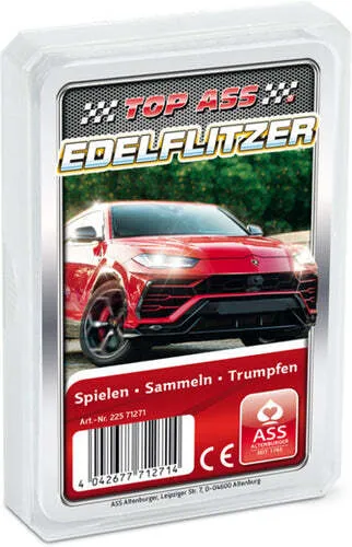 ASS Altenburger 22571271 TOP Ass Edelflitzer - Gesellschaftsspiel für 2 bis 6 Spieler, schneller Spielspaß für die ganze Familie von 6 bis 99 Jahren