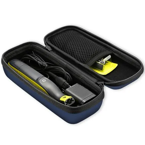 ProCase Tragetasche für Philips OneBlade Face & Body Reiseetui für Elektrischer Bartschneider, Rasierer und Trimmer Schutzhülle für OneBlade QP2734 QP6551 QP2824 QP6651 Hülle mit Handschlaufe -Navy