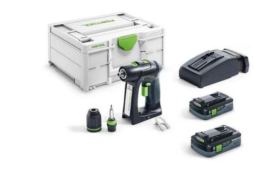 Festool Akku-Bohrschrauber C 18 HPC 4,0 I-Plus - Akkuschrauber mit vollelektronischer Drehmomenteinstellung und CENTROTEC Schnellwechselsystem für maximale Flexibilität in jedem Projekt.