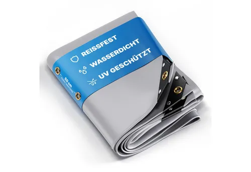 NEMAXX Schutzplane 150×500 cm – Wasserdicht & UV-beständig - Premium Abdeckplane 1,5×5 m (7,5 m²) aus 450 g/m² starkem, reißfestem Material. 100 % wasserdicht, schwer entflammbar & schimmelresistent – ideal für vielseitigen Einsatz im Innen- und Außenbereich.