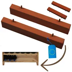 MODO24 Regalfüße, Weinregal Zubehör, Standfüße 2er Set, Regalerhöhung, Sockel, Weinschrank, Kellerregal, Massivholz, 5x3x30 cm, Braun, RW61 - Braun