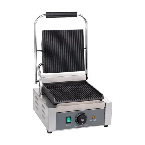 GastroHero Elektro-Kontaktgrill ECO 1,8 kW - Großküchentechnik für Profis, mit 1,8 kW leistungsstark und ideal für die gleichzeitige Zubereitung von Paninis, Burgern und mehr – schnell, knusprig und einfach zu reinigen.