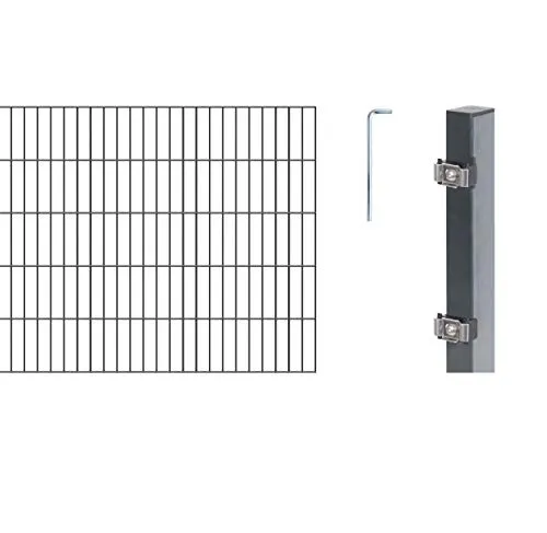 Doppelstabmatten-Set ALBERTS Typ 6/5/6 800 x 100 cm anthrazit - Gartenzäune aus robustem Metall, ideal für optimale Sicherheit und Langlebigkeit im Außenbereich