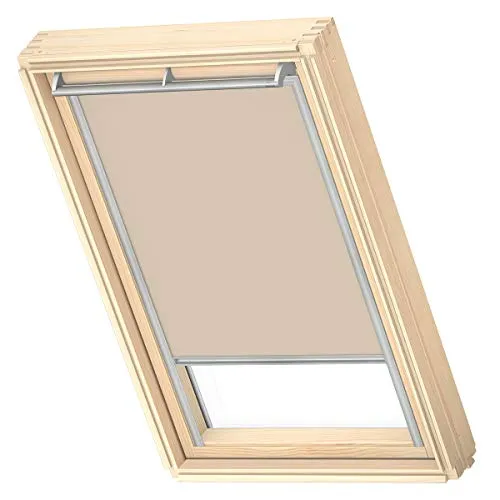 VELUX Verdunkelungsrollo für CK04 Dachfenster, Beige - Seitenzug- & Springrollos, hochwertiges Rollo mit stufenloser Lichtkontrolle und einfacher Montage, perfekt für VELUX Dachfenster.