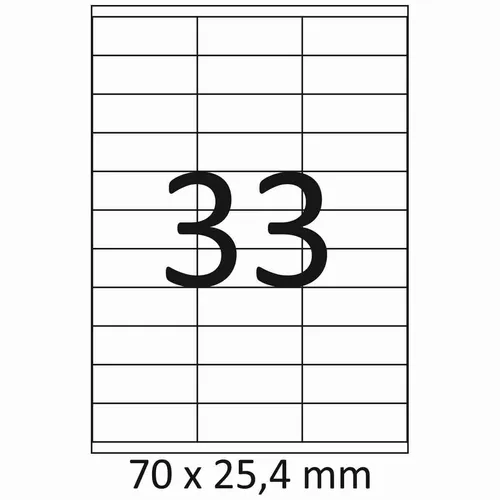 Etiketten A4 70 x 25,4mm 100 Bl. = 3300 Stück
