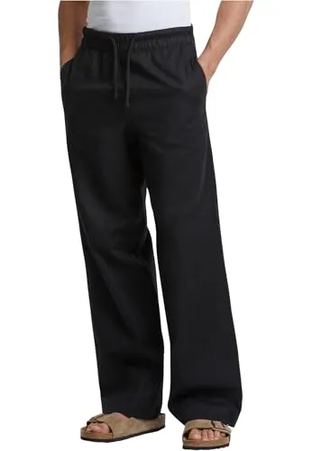 Urban Classics Herren Hose Loose Cotton Linen Pants, lässige Leinenhose für Männer, Loose Fit, Größen S-5XL