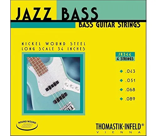 Thomastik 682765 Saiten für E-Bass Jazz Bass Serie Nickel Round Wound Roundcore, Satz JR 344 4-string roundwound long scale 34 Zoll