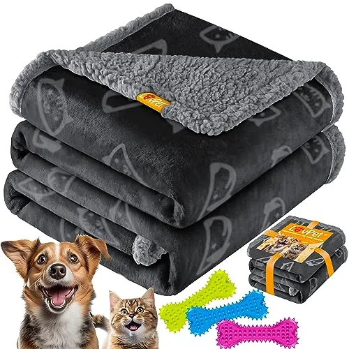 Lovpet Tierdecke, wasserdichte Hundedecke aus Sherpa Fleece - Tierbetten - Hochwertige, wasserdichte Decke in stilvollem Schwarz, ideal für gemütliche Stunden mit Ihrem Haustier.