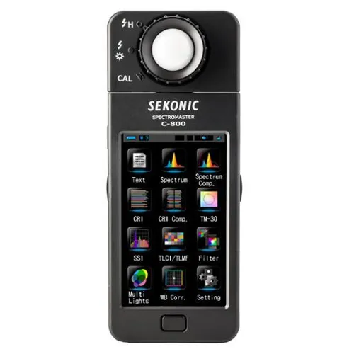 Sekonic SpectroMaster Farb- und Beleuchtungsmessgerät SE C800 - Lichttechnik - Präzise Messung von LED, HMI und mehr für realistische Farben und Hauttöne. Ideal für Filmemacher und Fotografen mit großem Farb-Touch-Panel.