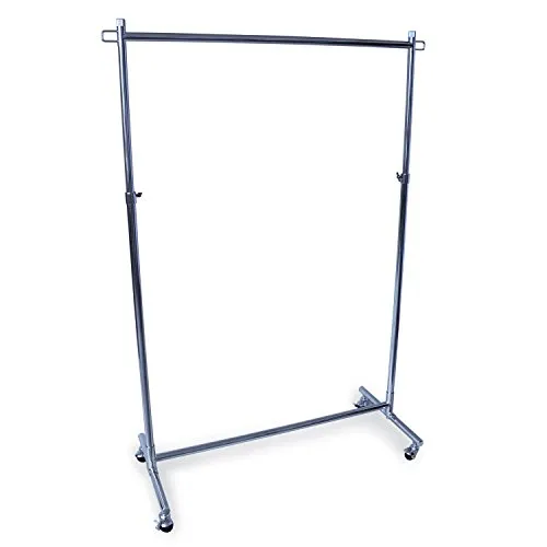 GERSO Stabiler Kleiderwagen - Höhenverstellbarer Kleiderständer mit 100 kg Tragkraft - Kleiderständer aus verchromtem Metall, 1m breit, höhenverstellbar von 96 bis 189 cm, ideal für flexibles Aufhängen von Kleidung und einfach zu bewegen dank 4 Lenkrollen.