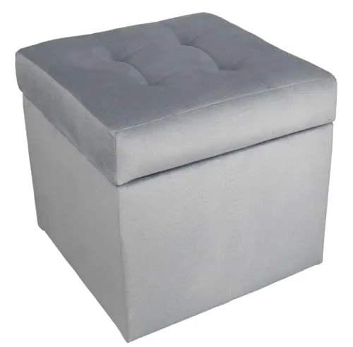 MG Design Polsterhocker 45 x 45 cm Grau mit Stauraum (ca. 50 L), robust und formstabil, bis 300 kg belastbar, komplett montiert und schnell zu reinigen – für Wohnzimmer, Flur und Schlafzimmer