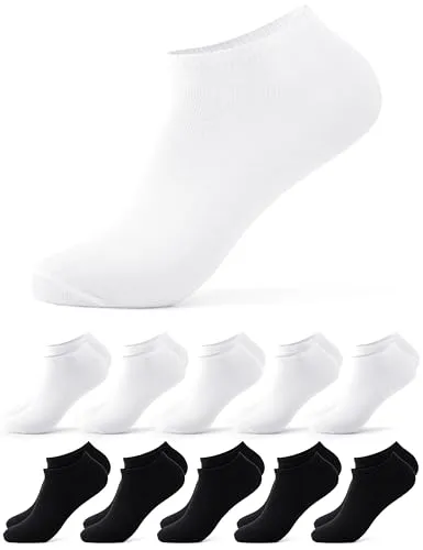 Occulto Herren Basic Sneaker Socken 10-20er Pack (Modell: Alex) 5 X Schwarz 5 X Weiß 43-46