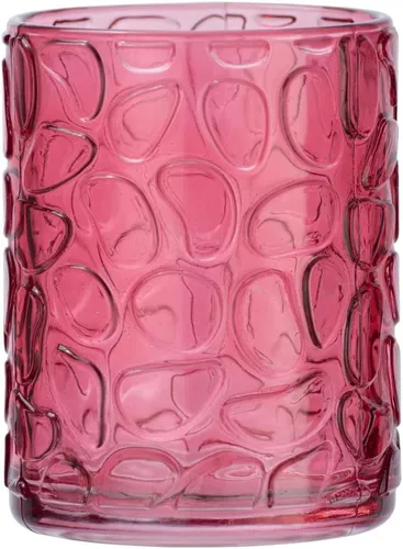 WENKO Zahnputzbecher Vetro Pink rund Glas Zahnbürstenhalter 7.5 x 10 cm