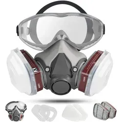 Atemschutzmaske mit Filter und Schutzbrille – Grau - Die Atemschutzmaske mit Filter und Schutzbrille in Grau bietet optimalen Schutz für lange Arbeitseinsätze. Mit komfortablem Silikon, austauschbaren Filtern und integrierter Brille bist du bestens ausgerüstet für Schleifen, Lackieren und mehr.