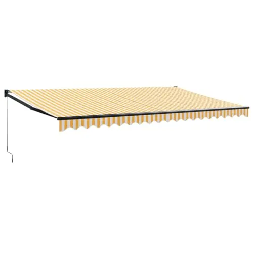 vidaXL Einziehbare Markise Gelb und Weiß 5x3 m in gelb von vidaXL