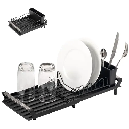 eluno Geschirr-Abtropfgestell, ausziehbar für 8 Teller