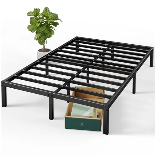 Produktbild ZINUS Elias Bettrahmen 140 x 190 cm – Höhe 36 cm mit Stauraum unter dem Bett – Plattform aus Metall – Schwarz